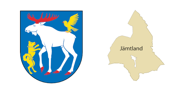 Jämtland karta, landskap, landskapsvapen