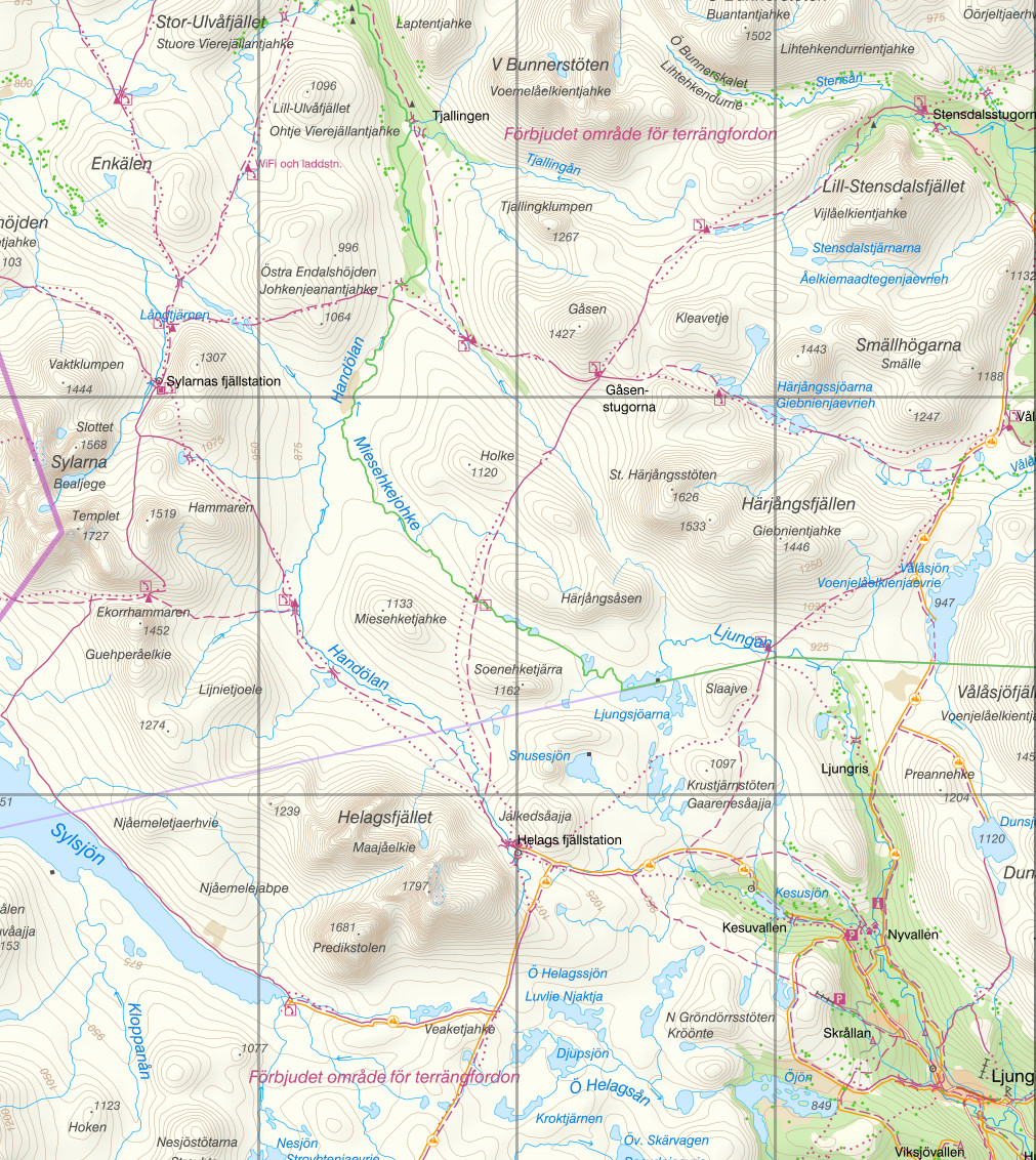 Vandringsleder kring Helags fjällstation