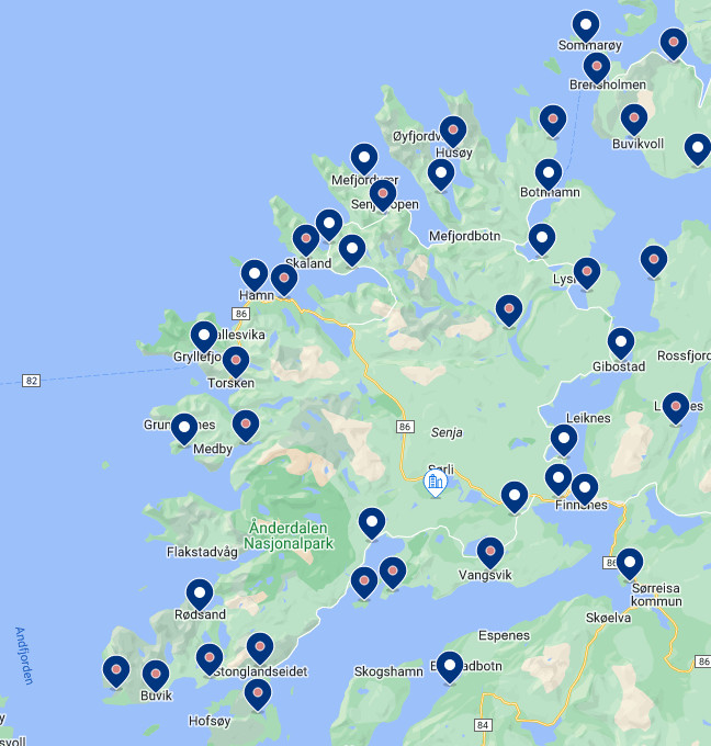 Boenden på Senja som hyrs ut genom Booking.com