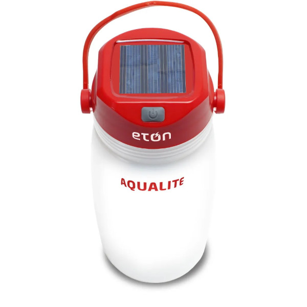 Aqualite vattenflaska med solceller, lykta, powerbank, vattenfilter mm.