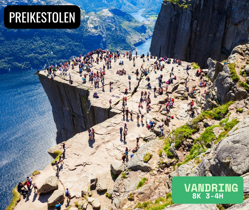 Preikestolen, populärt mål för vandring i Norge
