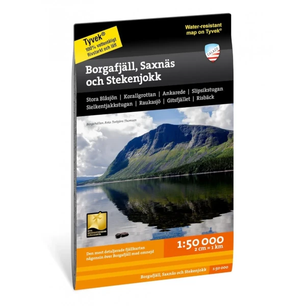 Borgafjäll fjällkarta från Calazo, täcker även Saxnäs och Stekenjokk