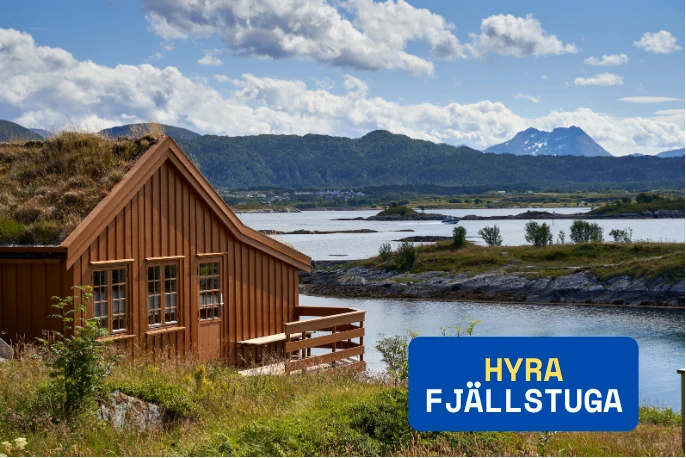 Fjällstuga på sommaren