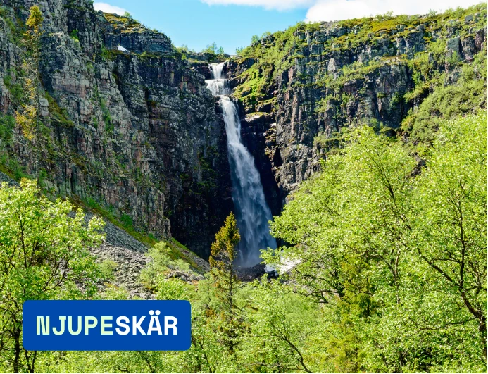 njupeskär vattenfall en solig sommardag